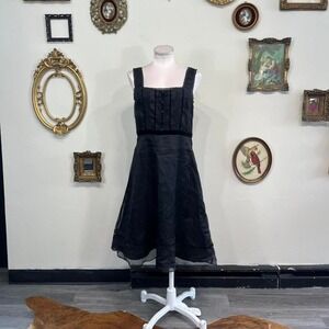 Vintage Spenser Jeremy Black Silk Dress – milkmaid goth Midi